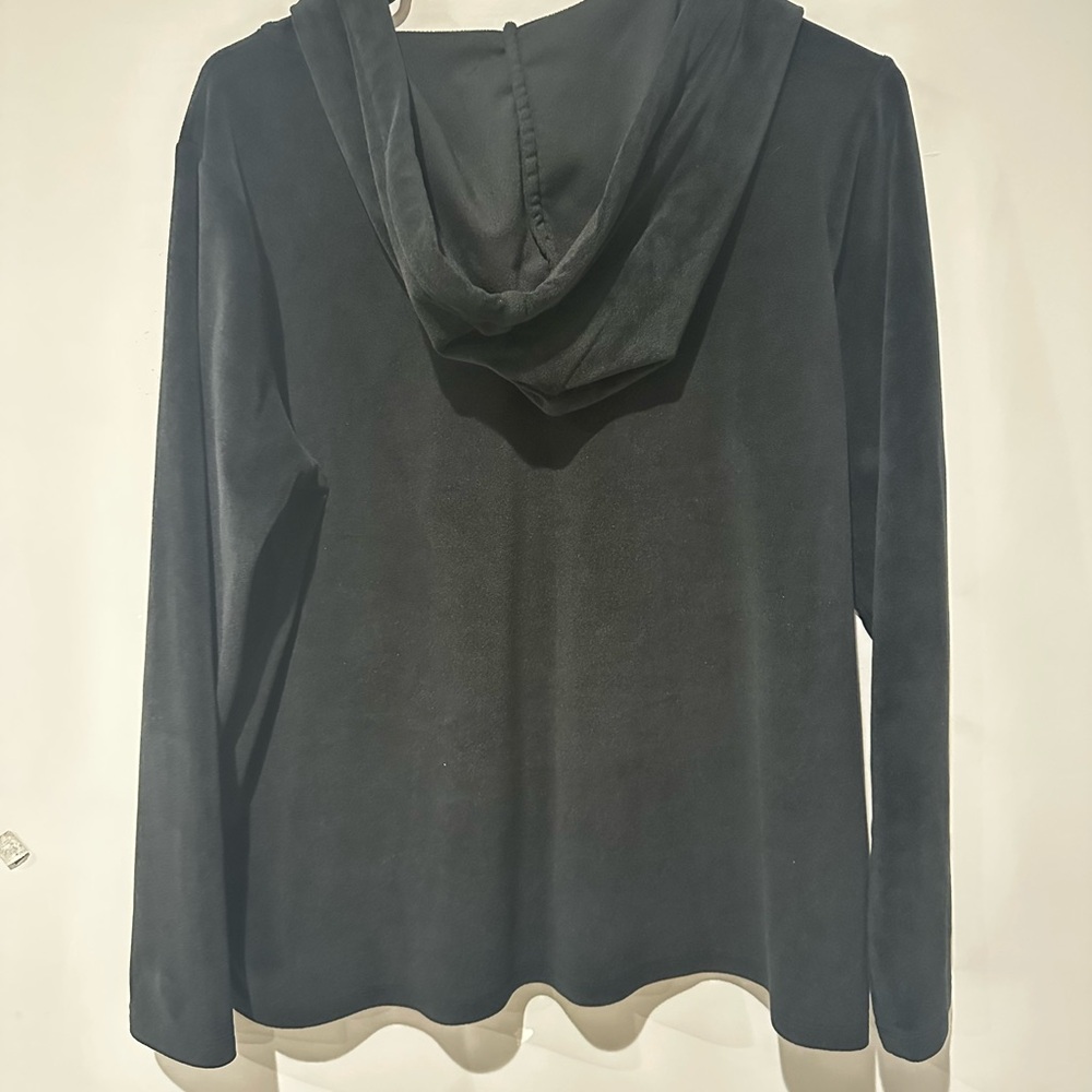 Michael Kors Women’s Black Velour Hoodie Size Large - Picture 3 of 5